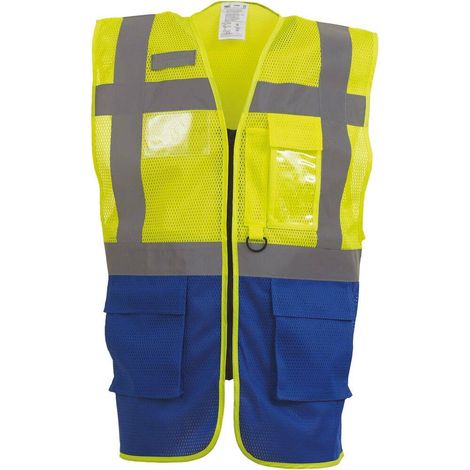 Gilet da lavoro alta visibilità Yoko Top Cool Management Giallo / Reale XL (1/2)