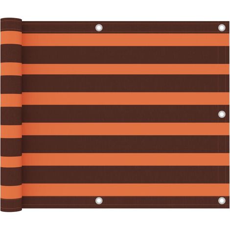 Écran de balcon brise pare vue protection confidentialité 75 x 300 cm tissu oxford orange et marron