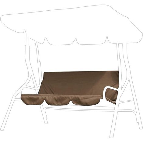 Housse de balancelle (café), pour 3 places, imperméable, polyester, pour jardin, extérieur, 150 x 50 x 10 cm (1/5)