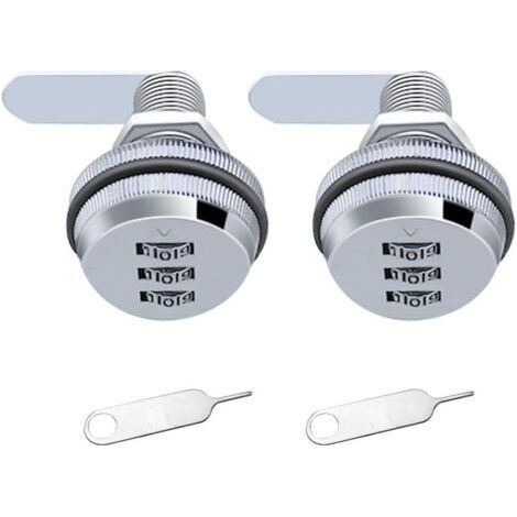 3 Digit Combination Lock Password Lock Keyless Cam Lock - Zinc Alloy Chrome Plating Coded Security Lock for Drawer Locker Box Cupboard Door (1/5)