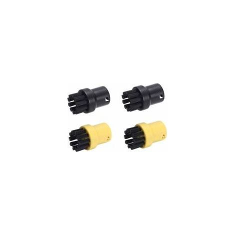 Ensemble de brosses rondes en fil de laiton pour nettoyeur vapeur Karcher SC1 SC2 CTK10 CTK20SC3 SC4 SC5 (2 noirs, 2 jaunes) - Crezuo (1/4)