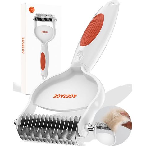 Cat Brush for Long Hair Loss, Undercoat Rake for Dogs Double Sided Dog Detangler Comb Dog Grooming Tool for Removing Tangles Loose Hair (1/5)