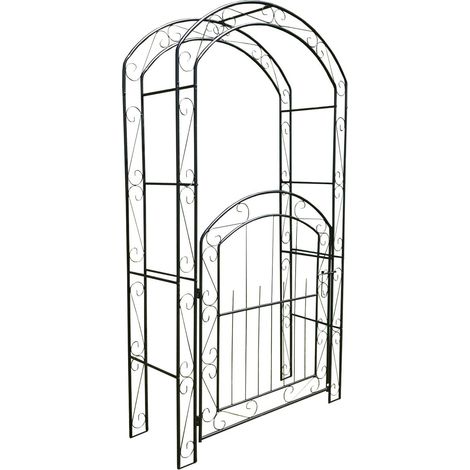 Metal Windsor Garden Arch with Gate and Fixing Pegs (1/5)