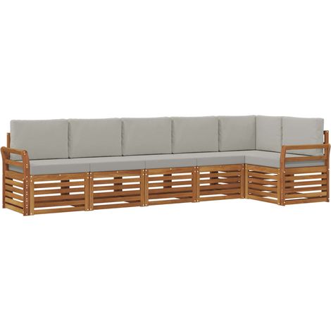 Ensemble de canapé d'angle 6 pcs Gris Naturel et Clair vidaXL (1/5)