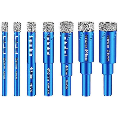 mandrin De Perceuse Jeu De Forets Diamants, Jeu De 7 Forets Diamants, Jeu De Forets Diamants, Foret  Mtaux, 5/6/8/10/12/14/16 Mm Pour Carreaux De (1/5)