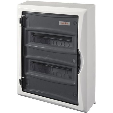 Cuadro de distribución en superficie Onnline 2x12 módulos IP40 N+PE terminales cristal ahumado tr (1/4)