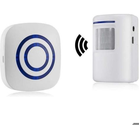 Mobile Türklingel – Drahtloses Alarmsystem für Unternehmen – Gangalarm mit 38 Klingeltönen – mit blauer LED-Anzeige – geeignet (1/5)
