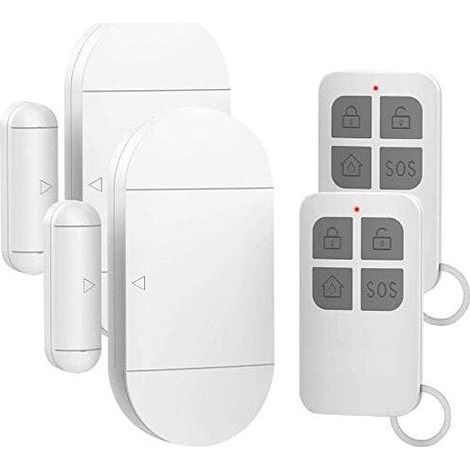 2pcs Alarme de Porte et Fenêtre Capteur sans Fil Magnétique avec 2 Télécommandes pour Système de Sécurité Maison Sécurité Enfants-Antivol Contre Cambriolage Détecteurs 130dB Sirène (1/5)