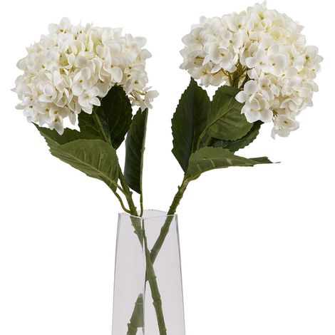 Hydrangea Stem - Plastic - L16 x W16 x H58 cm - White