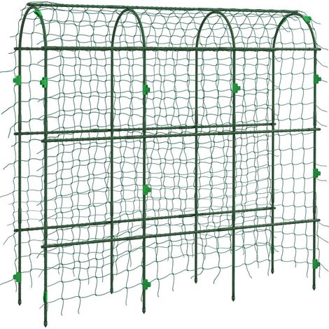 Soporte para plantas trepadoras, enrejado ajustable con red, sujetador para plantas de acero, color verde, 43 x 182 x 183 cm, ideal para jardín o balcón (1/5)