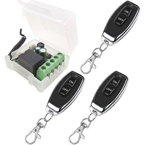 433MHz Wireless Remote Control Switch 230V 220V 240V 1 Channel Remote Control Relay Receiver with 3 Remote Control Transmitters (1/4)