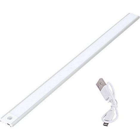 Veilleuse LED - Détecteur De Mouvement Sans Fil - Pour Armoire Cuisine Chambre - 20 Cm - Aluminium - Argent - 2 Pièces (1/2)