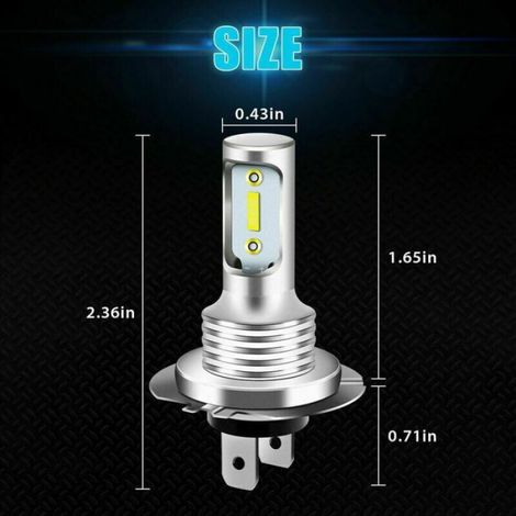 Ampoule H7 - LED Antibrouillard 80 W - Température de Couleur 6000 K - Blanc Froid - Pour Voiture - 4 Pièces (1/4)