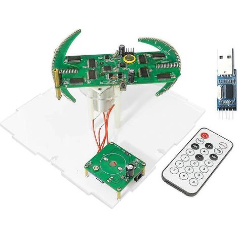 Kit d'horloge couleur à LED rotative sphérique à double axe avec télécommande, microcontrôleur et programme de téléchargement inclus. (1/5)
