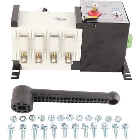 Commutateur de transfert automatique 2 en 1 sortie, 160A, 400V CA, pour groupe électrogène, isolation PC, double alimentation. (1/5)