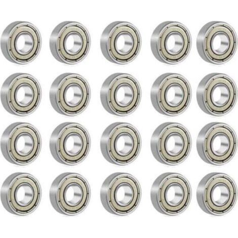 608 ZZ Roulement à Billes Métal Double Blindage Roulement Skate pour Roller, Skateboard, Longboard, Waveboard 8x22x7 mm 20Pcs (1/4)