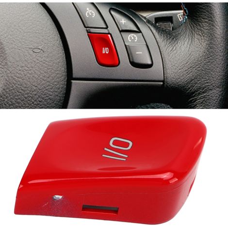 Lenkrad-Steuerknopf (Ein-/Ausgang), kompatibel mit BMW M3 E46 (1998–2004), selbstklebend, nicht schmierend. Rot. (1/5)