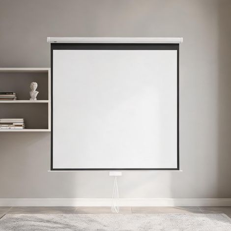 Écran de projection blanc 152 x 152 cm en plastique pour plafond (1/5)