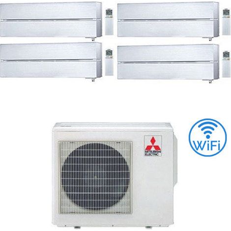Mitsubishi Kirigamine Style Wifi R32 Perlweiß Quadri Split Inverter Klimaanlage 9000 + 9000 + 9000 + 12000 BTU mit E.U. MXZ-4F72VF NEU Klasse A++/A+
