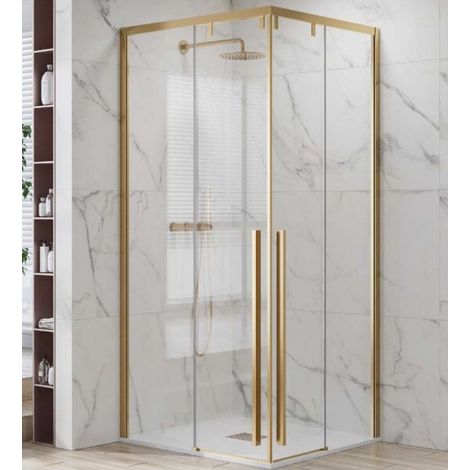 Paroi de douche coulissante SANTORINI 100 profilé doré 90 x200cm