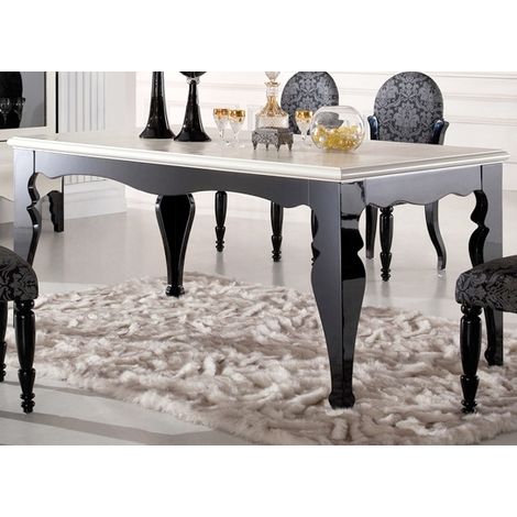Table à manger Baroque Noir et Beige 160 cm (1/5)