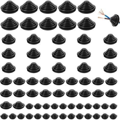 70 Pcs œillets En Caoutchouc Passe-Câbles étanches,Passe Fil Caoutchouc Conique,Pour Câbles,Voitures,Armoires électriques Et Bateaux,Résistants Aux Températures,Robustes Et Flexibles (1/5)