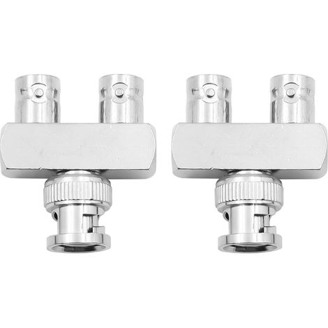 Lot de 2 adaptateurs BNC mâle vers double type F femelle type Y 3 voies T femelle adaptateur répartiteur pour antenne CB 4G talkie-walkie CCTV radio portable radio amateur HD vidéo HDTV (1/5)