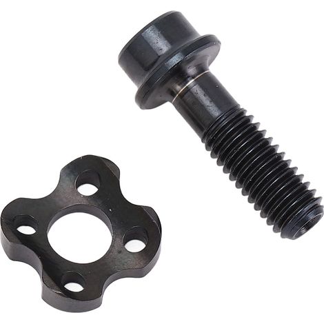 Kit de rondelles et vis de vélo en alliage de titane noir, design demi-lune, pour dérailleur avant. Vis et joint de fixation inclus. (1/5)