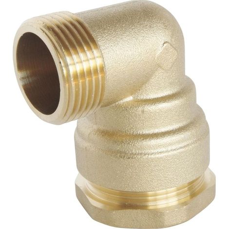 Raccord coudé laiton 90° pour tube PE Mâle "1/2 Pression 20 bars Température 10° à +80°C Joint torique (1/4)