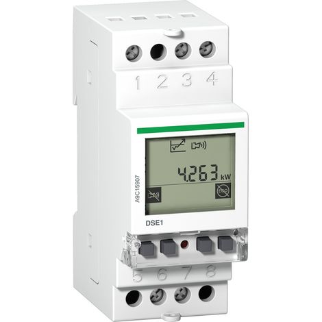 Schneider Electric – Délesteur monophasé 1 voie 230V 32A – Écran LCD rétro-éclairé – Réglage de seuil 0,8kW à 7kW – Pour circuit prioritaire 32A