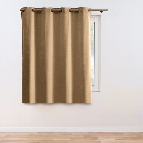 Rideau en Velours Chenille "Cosi" 140x180cm Noisette (1/5)