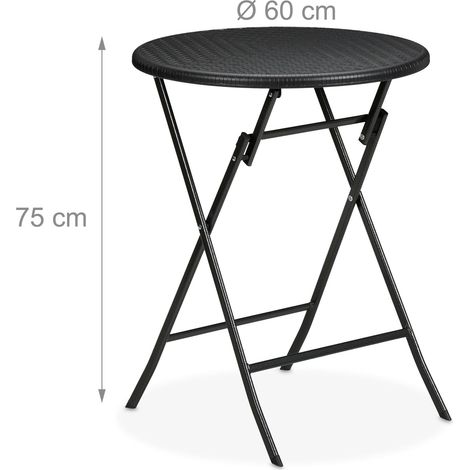 Tavolo da giardino rotondo pieghevole 75 x 60 cm pratico e moderno in plastica grigia 130015763