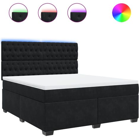 Maison Exclusive - Boxspringbett mit Matratze Schwarz 180x200 cm