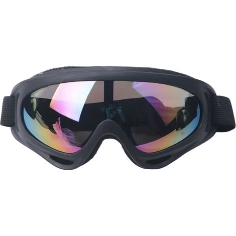 X400 Schutzbrille für Motorradfahren, Radfahren und Outdoor-Sportarten, taktische winddichte Maske, mehrfarbige Linse, schwarzer Rahmen (1/3)