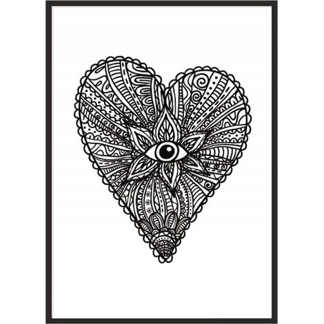 Póster con foto enmarcada A4 cm Corazón San Valentín PD247 (1/5)