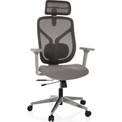 Bürostuhl / Chefsessel CASSILIS W Sitz Stoff / Rücken Netz grau hjh OFFICE (1/5)