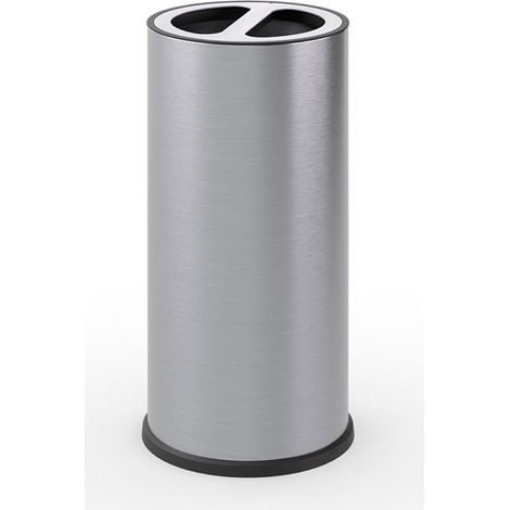 Pattumiera a Bidone Ø 35x71 cm 2 Scomparto da 35 L in Acciaio Inox Satinato