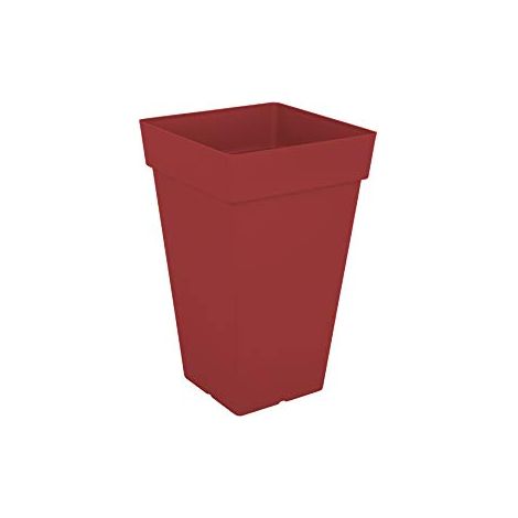 Pot Capri Carre Alto 50cm Rosso Scuro (1/3)