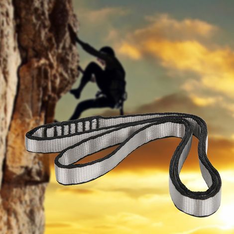 Sangle en polyester 16mm 22KN pour escalade, alpinisme et secours, couleur gris