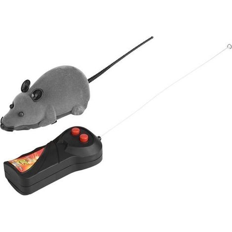Souris sans fil pour chat chien drôle rat nouveauté cadeau jouet pour animaux de compagnie télécommande gris (1/4)