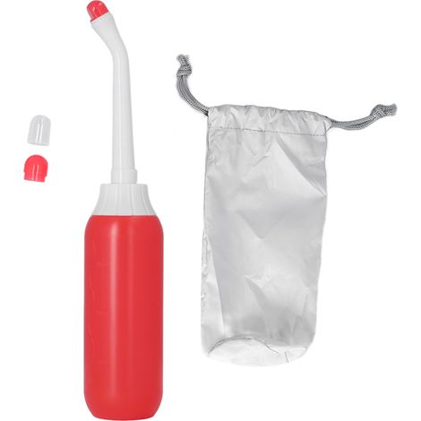 Bidon de Bidet Portable pour Soins Postpartum avec Embout Extensible - Rouge (1/5)