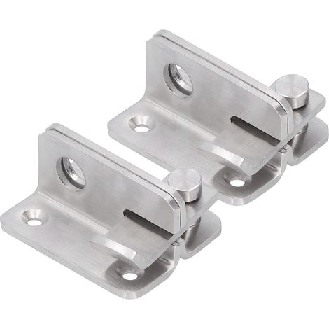 Lot de 2 verrous de porte manuels en acier inoxydable, sans perçage, accessoires pour portes de placard et de salle de bain (1/5)