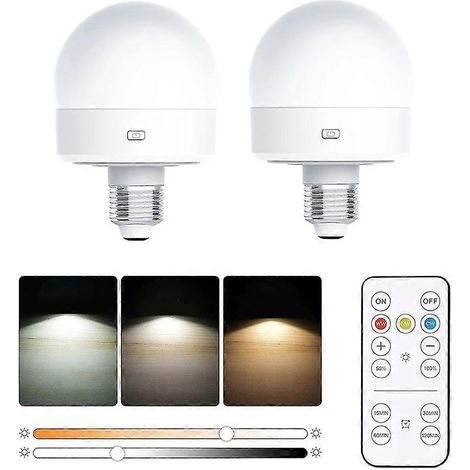 Ampoule rechargeable E27, lampe de table à 3 températures de couleur avec télécommande et minuterie (1/5)