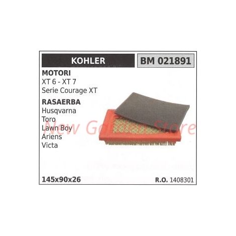 Kit filtro aria KOHLER motore XT6 7 SERIE COURAGE XT per raserba HUSQVARNA021891