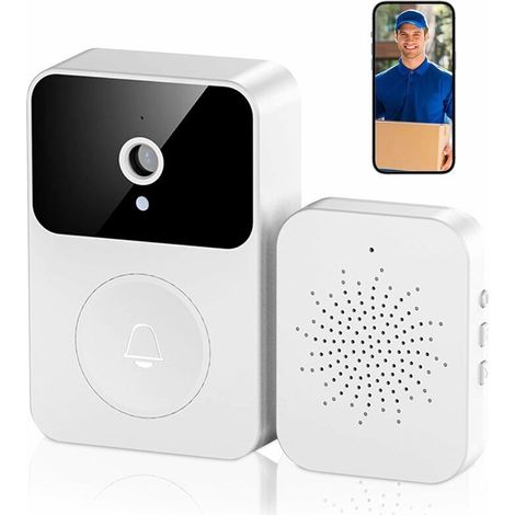 Caméra de sonnette vidéo intelligente, sonnette vidéo sans fil, téléphone domestique, sonnette, appel bidirectionnel, y compris le contrôle de l'application de sonnerie intérieure (1/5)