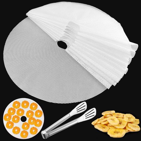 Feuilles de déshydrateur de silicone, avec pince de cuisine, 33 cm, 10 Pcs (1/5)