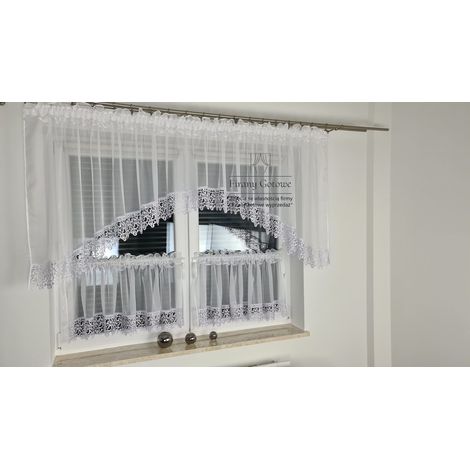 Cortina de cocina con pliegues - voile guipure (1/5)