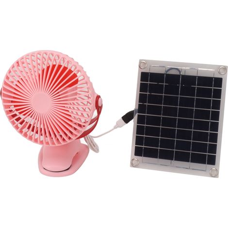 Ventilateur solaire portable 10 W en silicium monocristallin, sans balais, à double rotation et alimenté par panneau solaire, idéal pour les voyages en camping-car ou avec des animaux de compagnie (ro