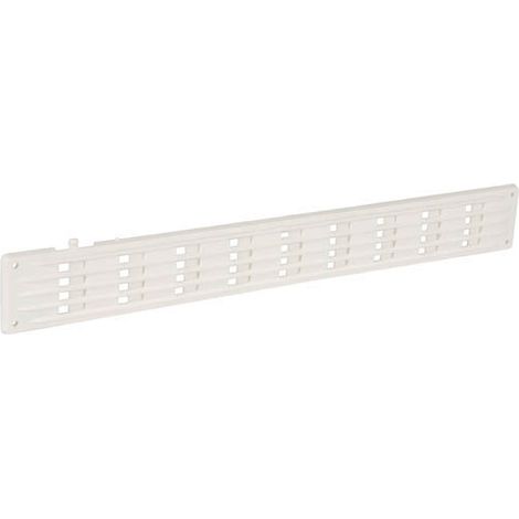 Nicoll – Grille plate à fermeture 40 x 400 – Grille de ventilation en polypropylène blanc – Pose à visser ou coller – Épaisseur 3 mm