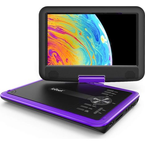 ieGeek 11,5" Tragbarer DVD-Player für Kinder und Auto, 9,5" Augenschutzbildschirm mit 5 Stunden Akkulaufzeit, unterstützt Synchronisierung mit TV/USB/SD-Karte und diverse Disc-Formate, Regionsfrei – L
